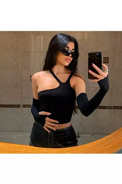 Paire de protège-bras extensibles en tissu Sandy noir de haute qualité de  cm,  