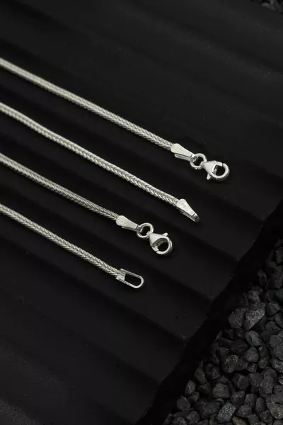 AURA SILVER 1.6MM FOX TAIL BRACELET  STERLING SILVER