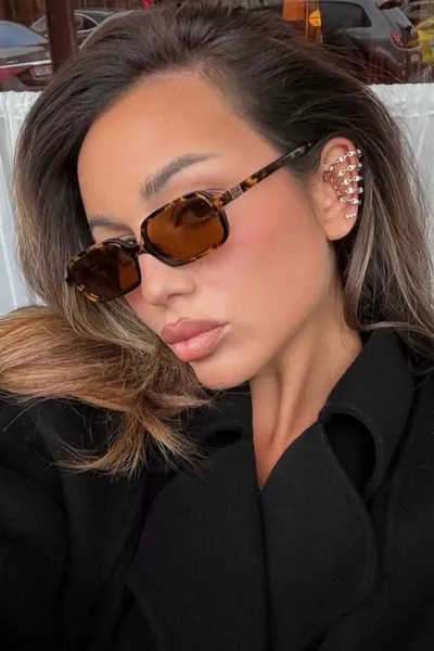 Oblamow Rectangle Unisex Leopard Sunglasses