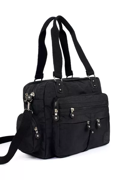 حقيبة كتف  كلينكر متعددة الجيوب باللون الأسود