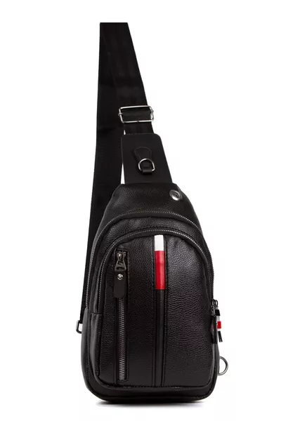 Men's Crossbody Shoulder and Waist Bag Black Water-Resistant Daily Travel Bag (HEIGHT: CM WIDTH: CM)