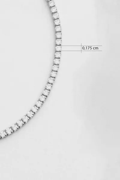 K White Gold Plated Silver  Cm Tennis Bracelet