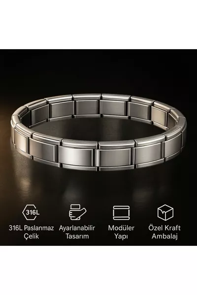 Italian Charm Steel Bracelet | Stainless, Tarnish-Resistant, Unisex, Gift Accessory