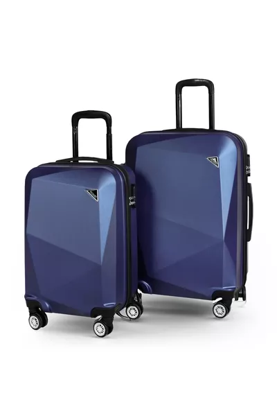 Diamond Model Navy Blue 2-Piece Luggage Set (cabine+medium)