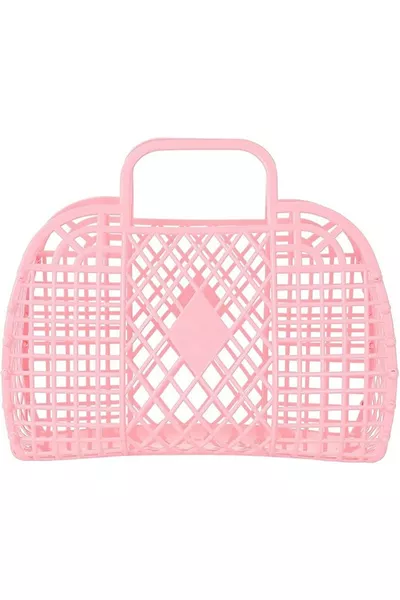 Retro Sepet Çanta- Açık Pembe 