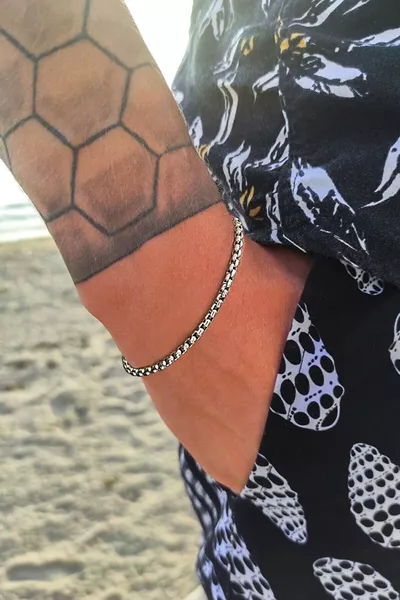 Unisex Knitted Albanian Chain Tarnish-Resistant Silver Steel Bracelet