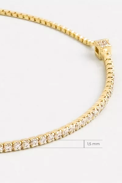 Su Yolu K Yellow Gold Plated Adjustable Silver Bracelet