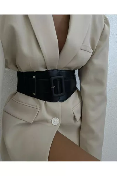 حزام نسائي عريض بمشبك