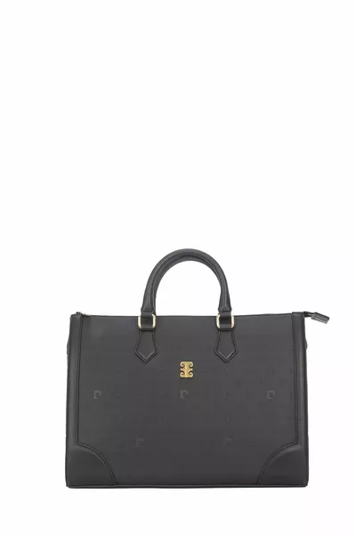 حقيبة كتف نسائية بطبعة سوداء 