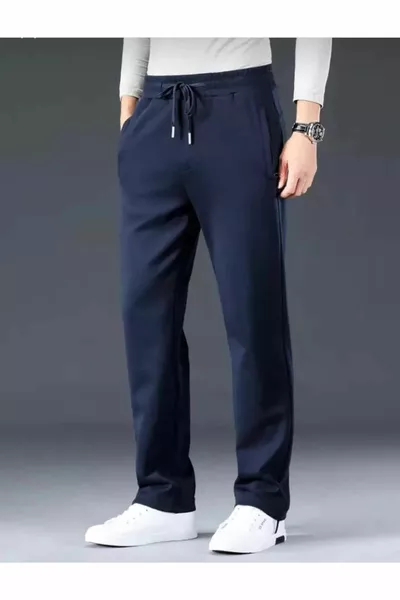 Navy Baggy Comfortable Slim Fit Straight Leg Sweatpants