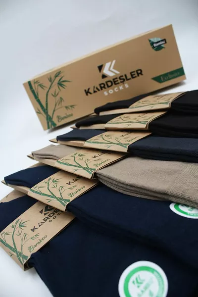 Chaussettes Longues pour Hommes en Bambou, Assortiment, Sans Couture, Pack Premium de 6