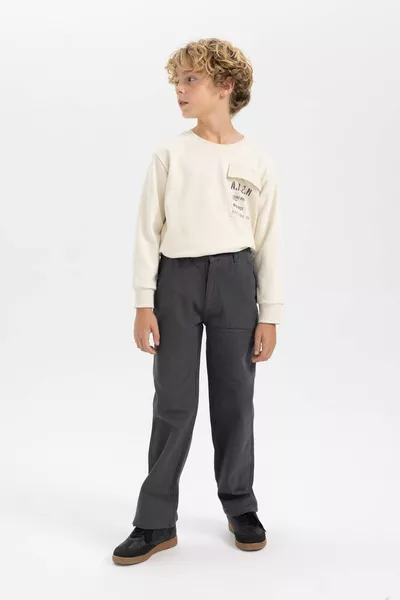 Boys' Loose Fit Standard Leg Gabardine Pants WN