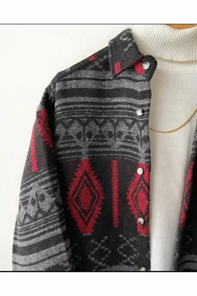 Herren Oversize Hemdkragen Baumwolle Winterhemd