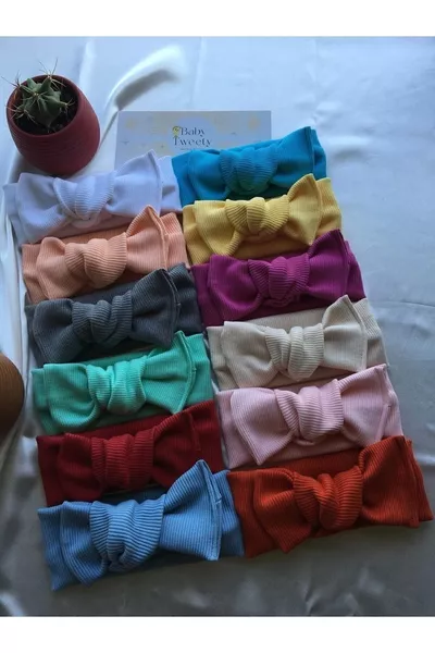 طقم من  قطعة من رباط الرأس اليدوي الصنع للرضع البنات