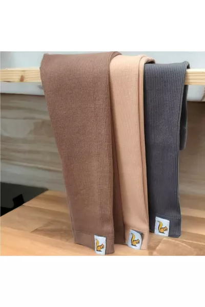 Набор из 3 ребристых лосин / Лосины для младенцев и детей