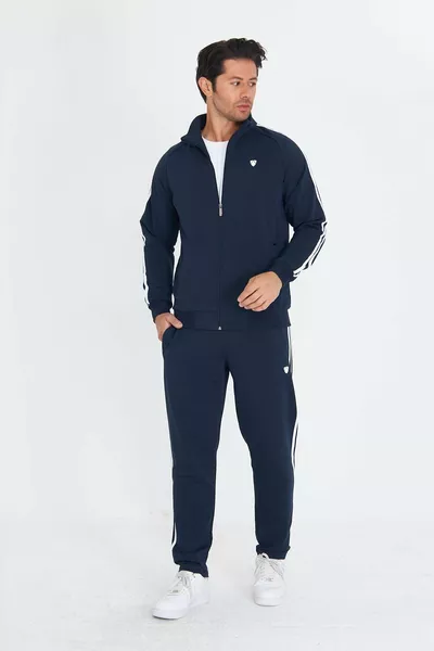 Men's Cotton Tracksuit Navy -L
