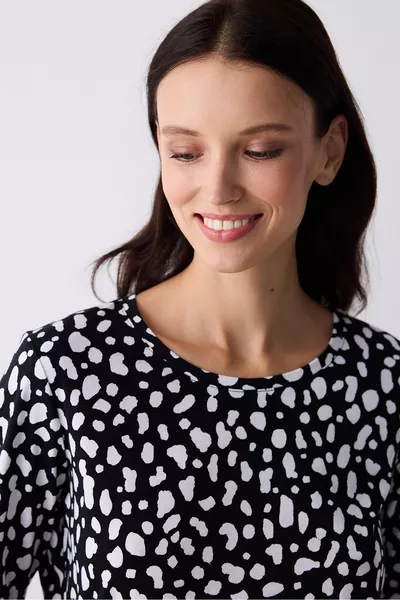 Хлопковая пижамная пара черные штаны с темным леопардовым рисунком