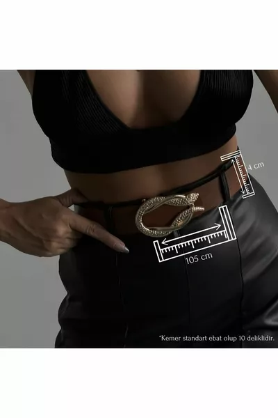 حزام نسائي بإبزيم على شكل ثعبان، حزام للسترة، حزام للفستان، حزام للقميص