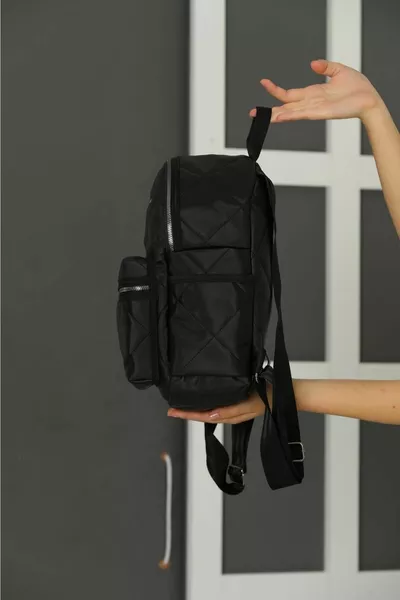 Women's Quilted Backpack Black