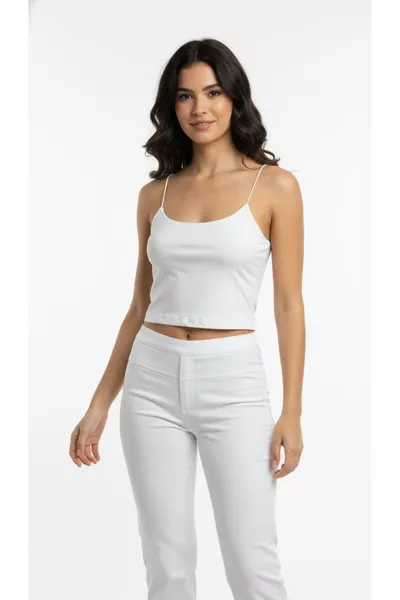 Black and White Two-Piece Set Crop Top with Straps and Lined Bustier Blouse