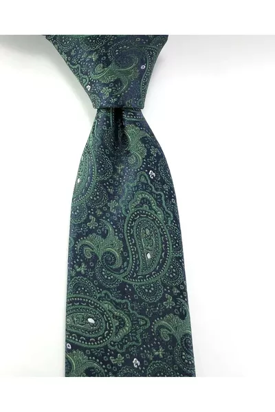 Green Scarf Pattern Pocket Square Tie