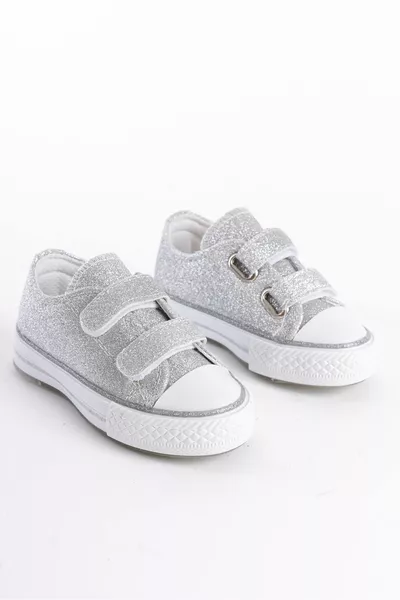 حذاء فتاة جديد للموسم بمشبك لامع فضي، حذاء يومي للأطفال بنات  مع إضاءة