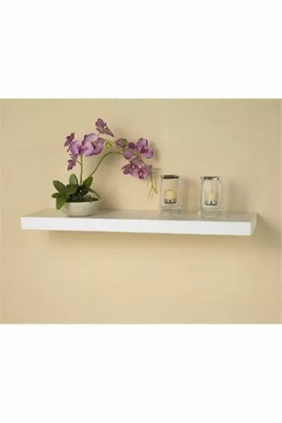 Wall Shelf - Hidden Bracket Glossy White Floating Shelf - Size cm*cm