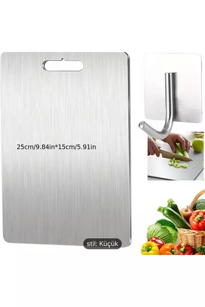 Paslanmaz Çelik Kesme Tahtası  cm Çok Amaçlı Kullanım