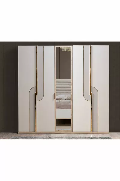 Uriel 5-türiger Schrank (Schlafzimmer-Schrankset)