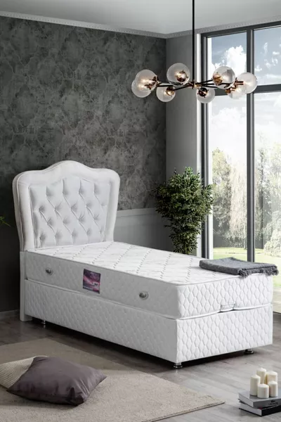 Комплект ортопедической кровати с изголовьем Camelli New Baza, белый