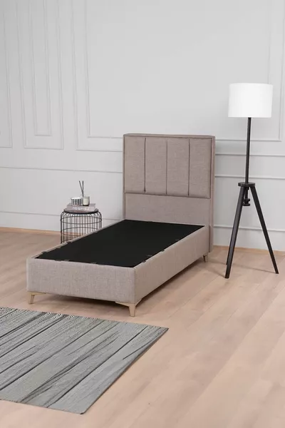 طقم رأس سرير صندق مع قاعدة غولد ثيرابي بني (السرير غير مشمول)