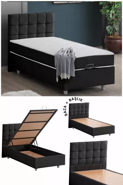 Tavira Dubbel Set, Eenpersoons Bedbodem en Hoofdbord Set