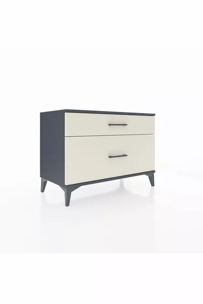 Hyperion Kommode mit 2 Schubladen Anthrazit-Steinmatt