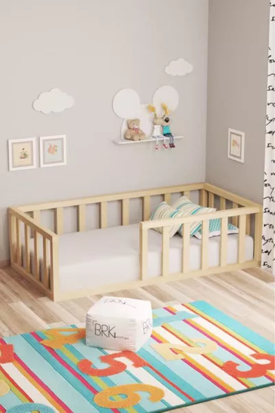 Montessori Bed Zonder Poten Natuurlijke % Dennenhout Kinderen en Baby's