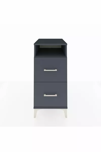 خزانة كرونوس بطابق واحد ودرجين، أنثراسيت-أنثراسيت