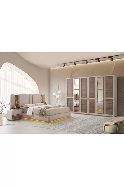 СПАЛЬНЯ AYASOFYA С БАЗОВЫМИ ЭЛЕМЕНТАМИ ИЗ МДФ