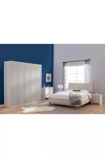 لونا نوكس، طقم غرفة نوم إيريس بوهم، مصراع رمادي فاتح، بخمسة أبواب