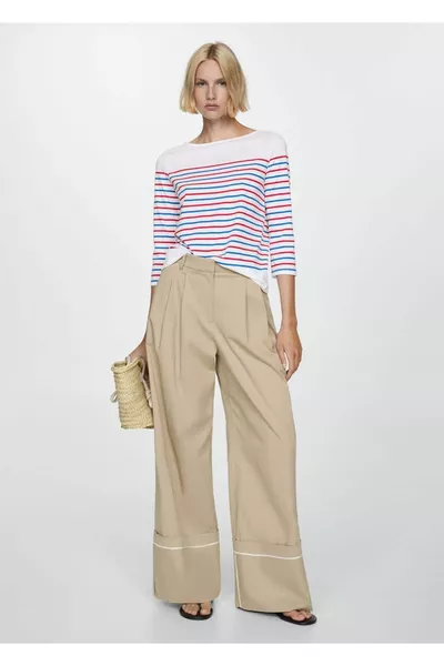 Striped boat neck t-shirt