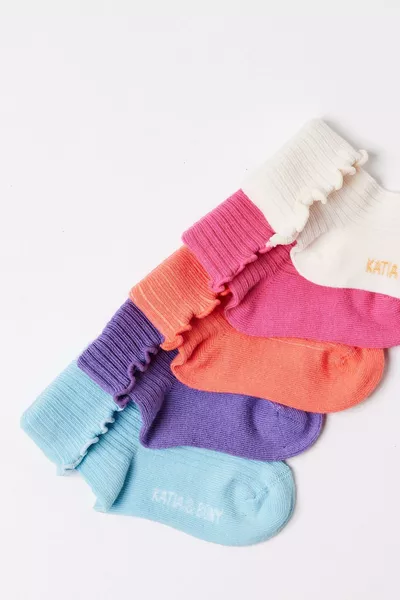 جوارب رضّاعات مخططة للبنات، مجموعة من 5