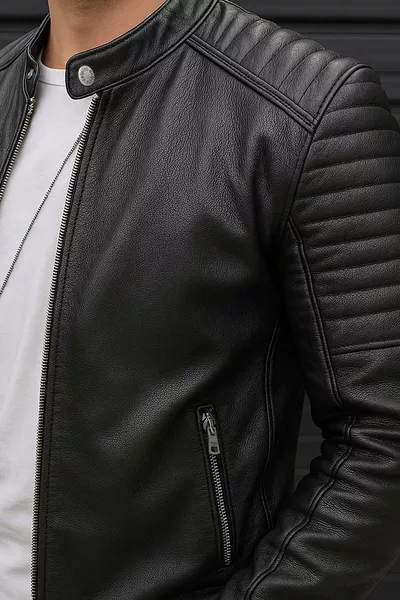 سترة جلدية ضيقة للرجال