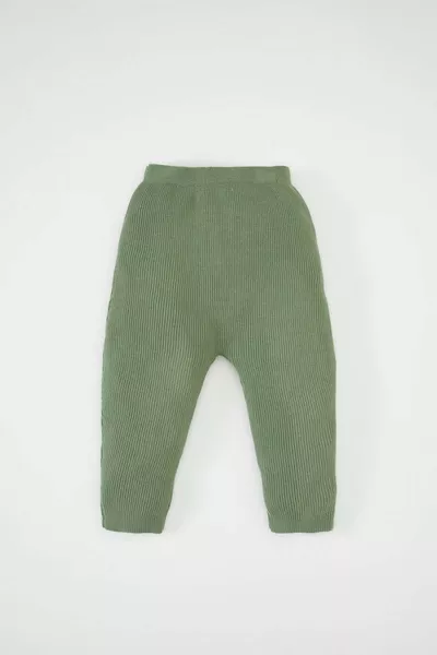 Baby Boy 2-Piece Set Basic Plain Buttoned Long Sleeve Knit Cardigan with Elastic Waist Knit Pants AU