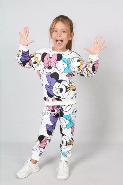 Winter Cartoon Pattern Girls' Outfit