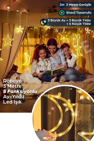 Crescent Star Christmas LED Light 8-Function LED Light Christmas Decoration Decorative Animated LED Light