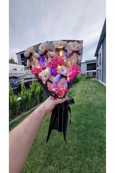 Bouquet di orsacchiotti di peluche luminosi e carini per i tuoi cari
