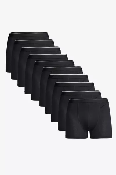 بوكسر رجالي أسود، عبوة  قطع، مزيج قطن، قياس عادي