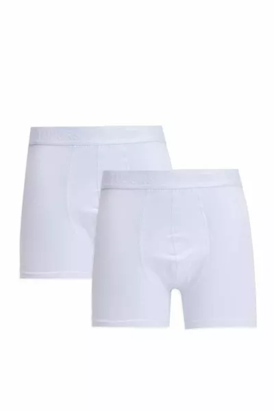 Men's 2-Pack White Cotton Stretch Boxer