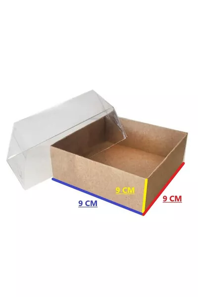  броя  см крафт кутия с ацетатен капак за сватба, годеж, хена подаръчна кутия