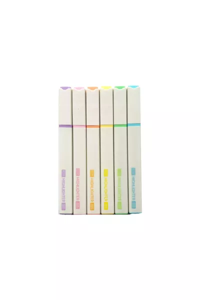 Набор маркеров с плоским корпусом, яркие цвета, 6 штук