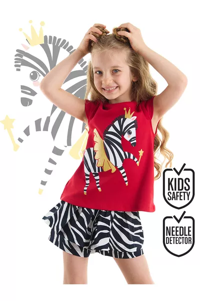 Ballerina Zebra Mädchen T-Shirt und Shorts Set