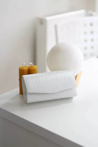 Sac à bandoulière mini blanc pailleté femme